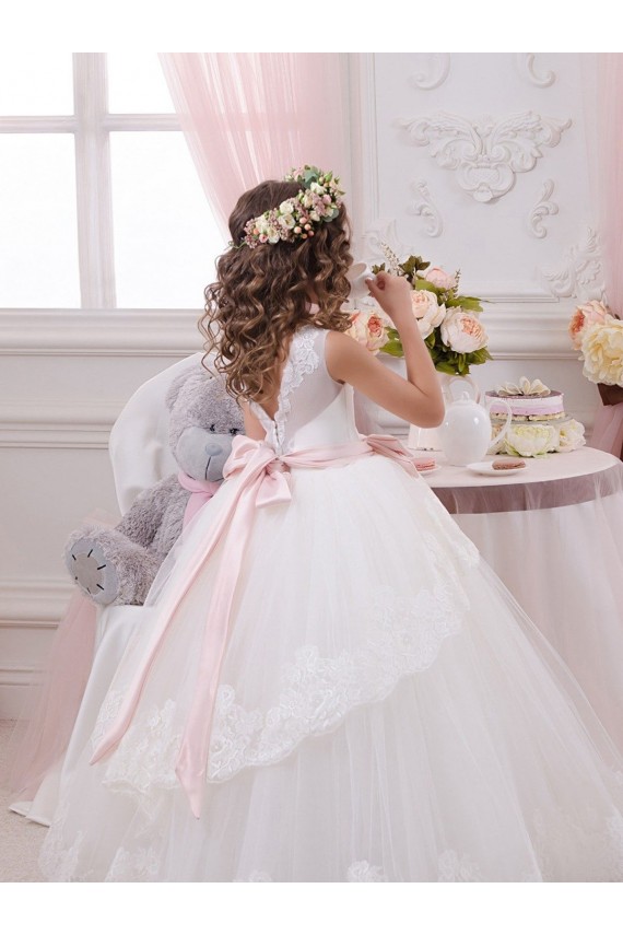Ivory Ball Gown Sweetheart V-Back Sleeveless Flower Girl Dress Melbourne
