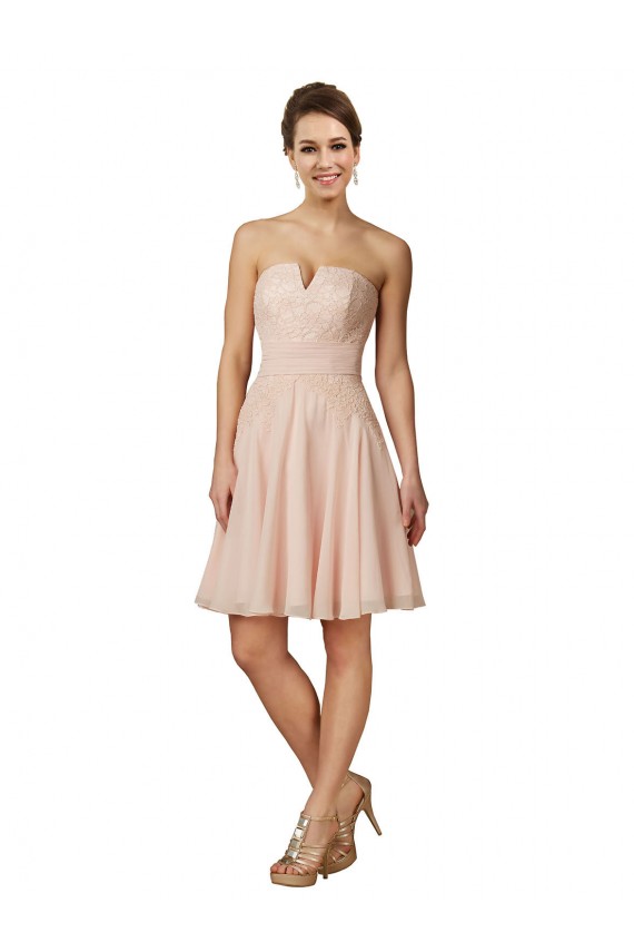 Lace and Chiffon Bridesmaid Dress / Cocktail Dress with Unique Neckline Melbourne