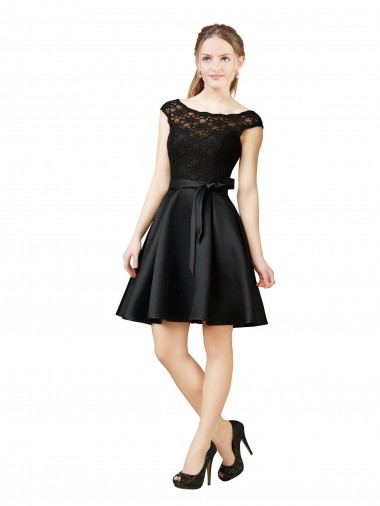 Shop Lace and Satin Cocktail Bridesmaid Dress with V-Back Melbourne
