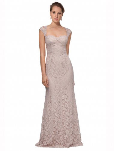 Sweetheart Neckline Cap Sleeves Lace Bridesmaid Dress / Prom Dress with Twist Melbourne