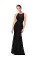 Fitted Lace Bridesmaids Dress with Jewel Neckline and Open Back