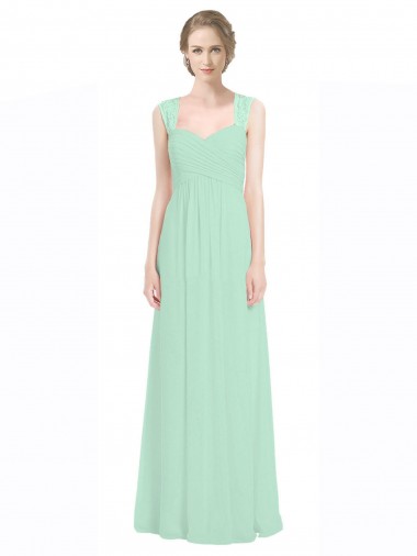 Sweetheart Chiffon Bridesmaid Dress with Lace Straps and Keyhole Back Melbourne