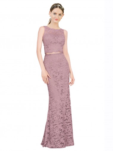 Sleeveless Crop Top High Neck Mermaid Lace Bridesmaid Dress / Prom Dress Melbourne