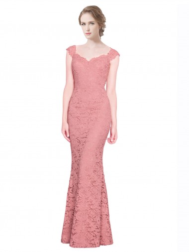 Sweetheart Mermaid Long Lace Bridesmaid Dress / Prom Dress with Wide Straps Melbourne