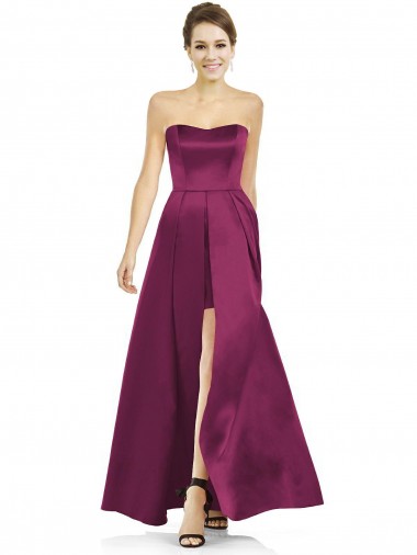 Shop Full Length Strapless Long Satin Bridesmaid Dress with Sweetheart Neckline Melbourne