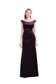 Off The Shoulder Long Satin Bridesmaid Dress with Asymmetrical Pleated Bodice Melbourne
