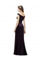 Off The Shoulder Long Satin Bridesmaid Dress with Asymmetrical Pleated Bodice Melbourne