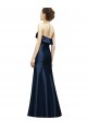 Long Strapless Satin Bridesmaid Dress with Pleated Cuff Neckline Melbourne