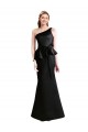 Long One Shoulder Satin Bridesmaid Dress with Bow Ties Melbourne