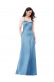 Crossing Strap Back Pleated Bodice Long Formal Satin Bridesmaid Dress / Prom Dress Melbourne