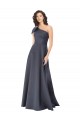 Rouched One Shoulder Floor Length Formal Satin Bridesmaid Dress / Prom Dress with Bow Melbourne