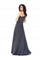 Rouched One Shoulder Floor Length Formal Satin Bridesmaid Dress / Prom Dress with Bow Melbourne