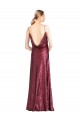 High Neck Halter Long Slim Formal Sequin Bridesmaid Dress / Prom Dress with V-Neck and Blouson Bodice Melbourne