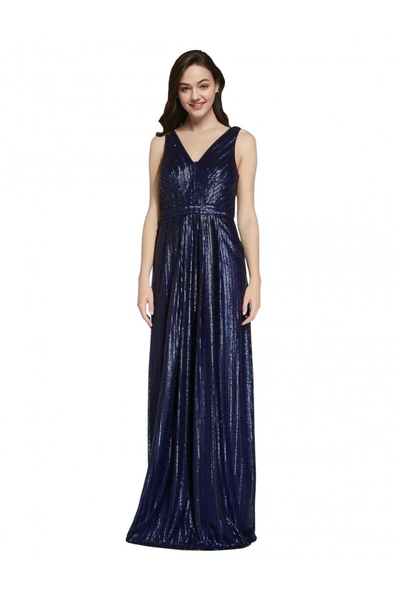 Long V-Neck Sparking Formal Sequin Bridesmaid Dress / Prom Dress with Low V-Back Melbourne