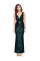 V-Neck Full Length Formal Sequin Bridesmaid Dress / Prom Dress with Draped Back Melbourne