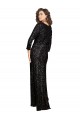 Deep V-Neckline Full Back Long Sleeves Sparkling Formal Sequin Bridesmaid Dress / Prom Dress with High Slit Melbourne