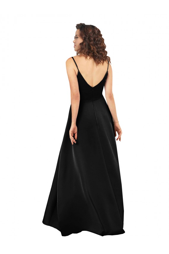High Low V-Neckline Formal Silky Satin Tulip Bridesmaid Dress / Prom Dress with Wrap Skirt Melbourne