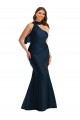 Scarf Neck One Shoulder Formal Silky Satin Mermaid Bridesmaid Dress / Prom Dress with Front Slit Melbourne