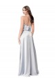 Halter Neck Formal Silky Satin Bridesmaid Dress with Strappy Back Melbourne