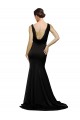 V-Neck Full Length Formal Silky Satin Bridesmaid Dress / Prom Dress with Soft Cowl Neck and Sweep Train Melbourne