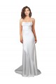 Simple Lace Up Back Cowl Neck Long Sweep Train Silky Satin Beach Wedding Dress Melbourne
