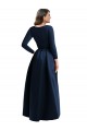 Long Sleeves Wrapped Formal Spandex Bridesmaid Dress / Prom Dress with High Low Full Skirt and Pockets Melbourne