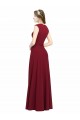 Square Neck Subtle Cap Sleeeves Crepe Bridesmaid Dress / Prom Dress Melbourne