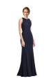 High Neck Sheath Long Crepe Bridesmaid Dress / Prom Dress Melbourne