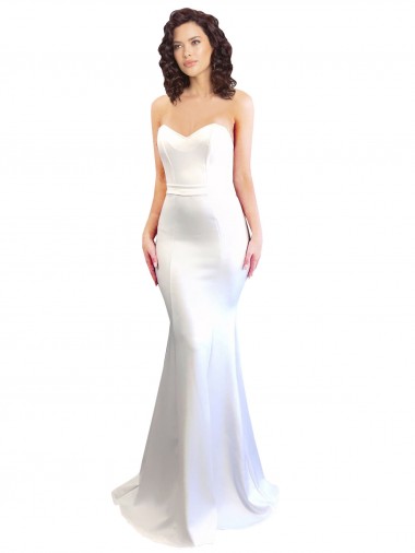 Shop Sweetheart Strapless High Neck Long Formal Crepe Bridesmaid Dress / Prom Dress Melbourne