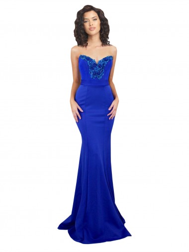 Sweetheart Flower Neckline High Neck Formal Crepe Bridesmaid Dress / Prom Dress Melbourne