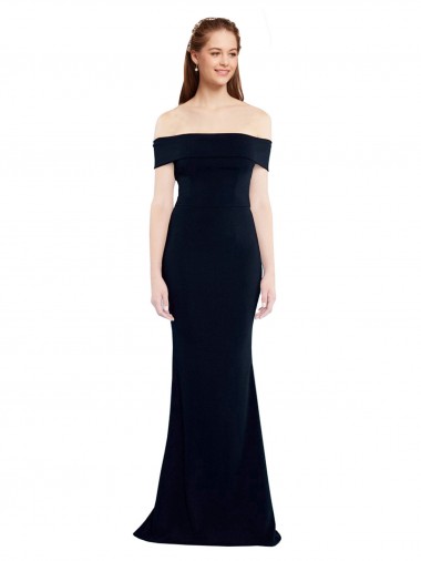 Shop Off the Shoulder Fitted Formal Crepe Bridesmaid Dress / Prom Dress with Back Cut Out Melbourne