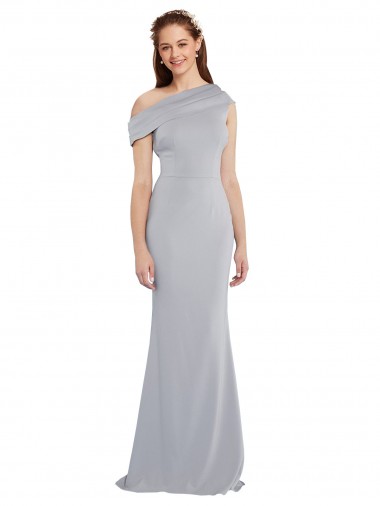 Shop Off the Shoulder Asymmetrical Mermaid Formal Crepe Bridesmaid Dress / Prom Dress Melbourne