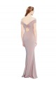 Knotted Off the Shoulder Formal Crepe Bridesmaid Dress / Prom Dress with Cut-Out Back