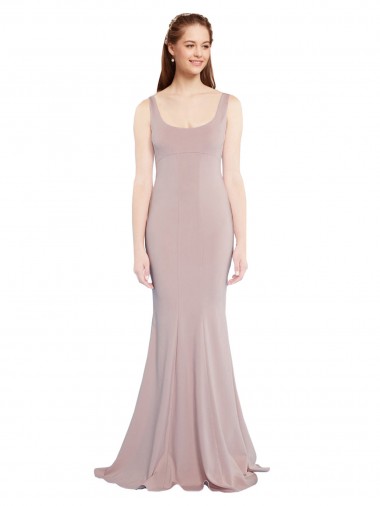Shop Sleeveless Scoop Neck Fully Lined Formal Crepe Bridesmaid Dress / Prom Dress Melbourne
