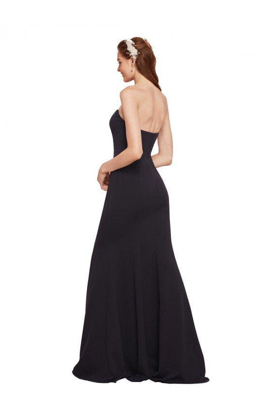Strapless Bodycon Long Formal Crepe Bridesmaid Dress / Prom Dress with High Slit Melbourne
