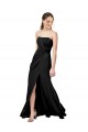 Strapless Fit and Flare Long Formal Crepe Bridesmaid Dress / Prom Dress with Knot and Slit Melbourne
