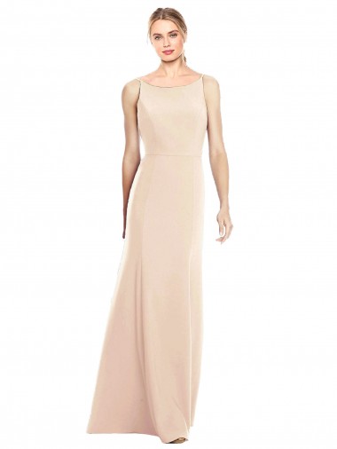 Shop V-Spaghetti Strap Open Back Bateau Neck Trumpet Bridesmaid Dress / Prom Dress Melbourne