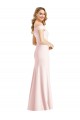 Off the Shoulder Notch Trumpet Formal Crepe Bridesmaid Dress / Prom Dress with Front Slit Melbourne