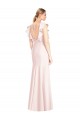 Ruffle Cap Sleeves Open Back Trumpet Bridesmaid Dress / Prom Dress Melbourne