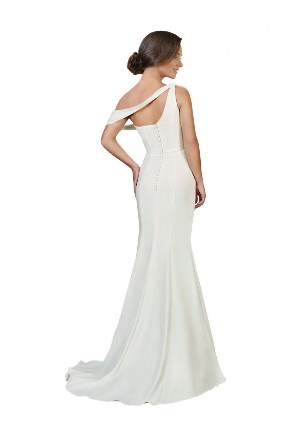 One Shoulder Formal Crepe Bridesmaid Dress / Prom Dress with Draped Off the Shoulder Strap Melbourne