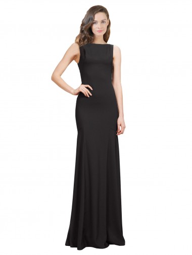 Sleeveless Bateau Neckline Crepe Bridesmaid Dress / Prom Dress with Twist Back Melbourne