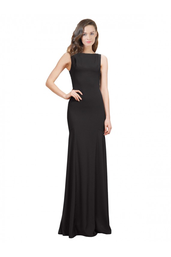 Sleeveless Bateau Neckline Crepe Bridesmaid Dress / Prom Dress with Twist Back Melbourne