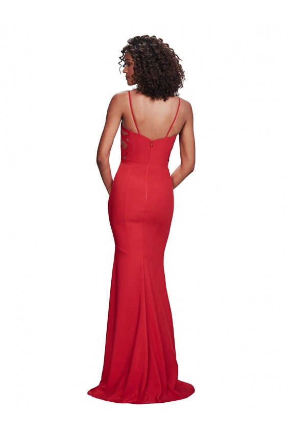Spaghetti Strap Slip Neckline Formal Crepe Bridesmaid Dress / Prom Dress Melbourne