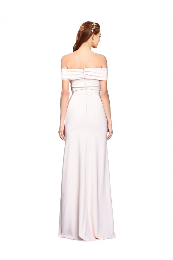 Criss Cross Off the Shoulder Formal Crepe Bridesmaid Dress / Prom Dress with Side Slit Melbourne