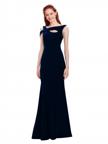 Shop Sleeveless Formal Crepe Mermaid Bridesmaid Dress / Prom Dress with Side Slit Melbourne