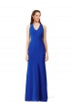 Halter V-Neck Long A-Line Formal Crepe Bridesmaid Dress / Prom Dress Melbourne