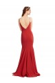 Mermaid Plunging V-Neck Formal Crepe Bridesmaid Dress / Prom Dress with Wide Open Back Melbourne