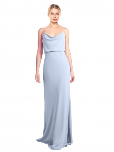 Shop Feminine Cowl Neck Slim Floor Length Stretch Formal Crepe Bridesmaid Dress / Prom Dress Melbourne