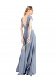 Plunging V-Neck Cap Sleeves Stretch Crepe Bridesmaid Dress / Prom Dress with Front Slit Melbourne