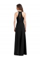 Sleek Halter V-Neck Long A-Line Stretch Formal Crepe Bridesmaid Dress / Prom Dress with Front Slit Melbourne